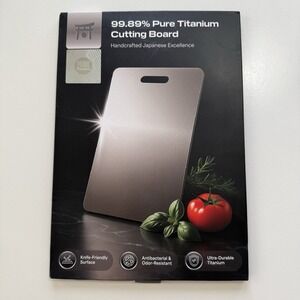 99.89% Pure Titanium Cutting Board Double-Sided Hygienic Japan 11.5" x 8" - NEW